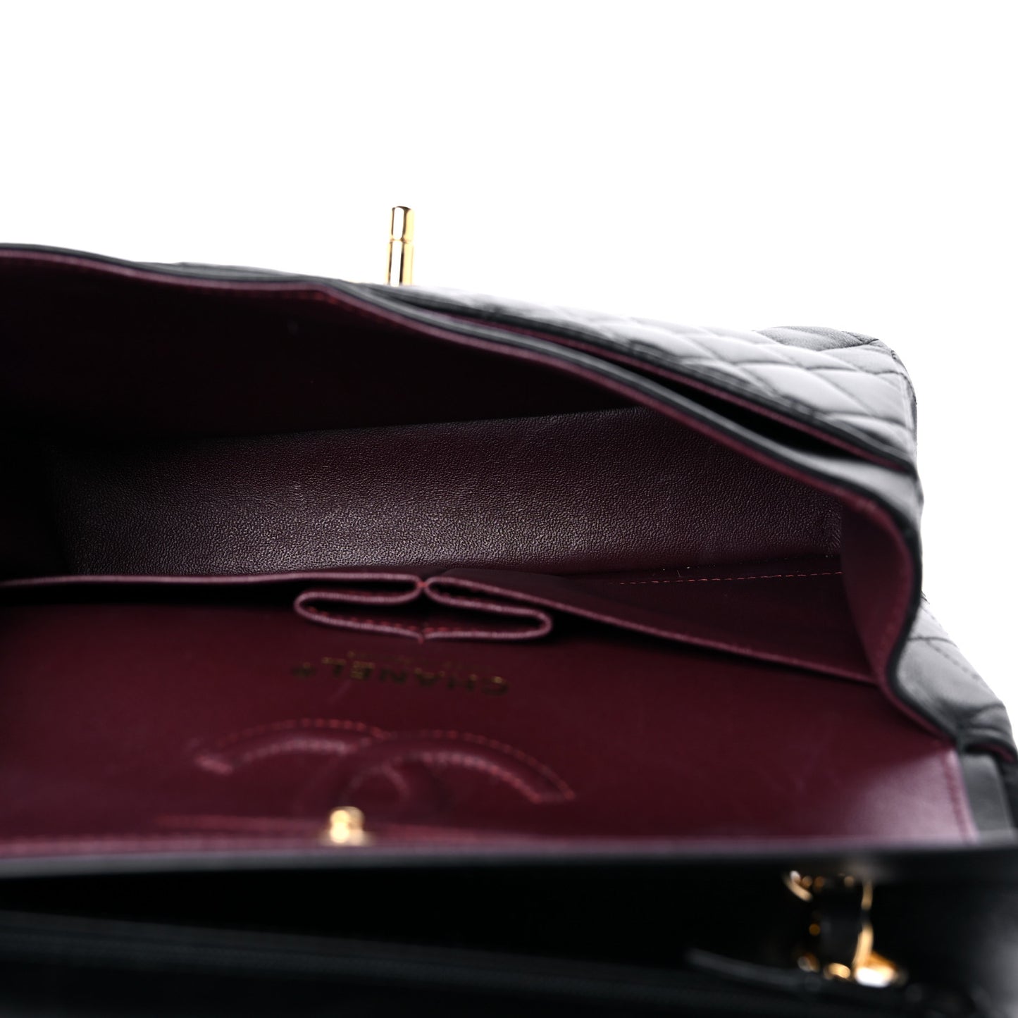 Lambskin Quilted Small Double Flap Black