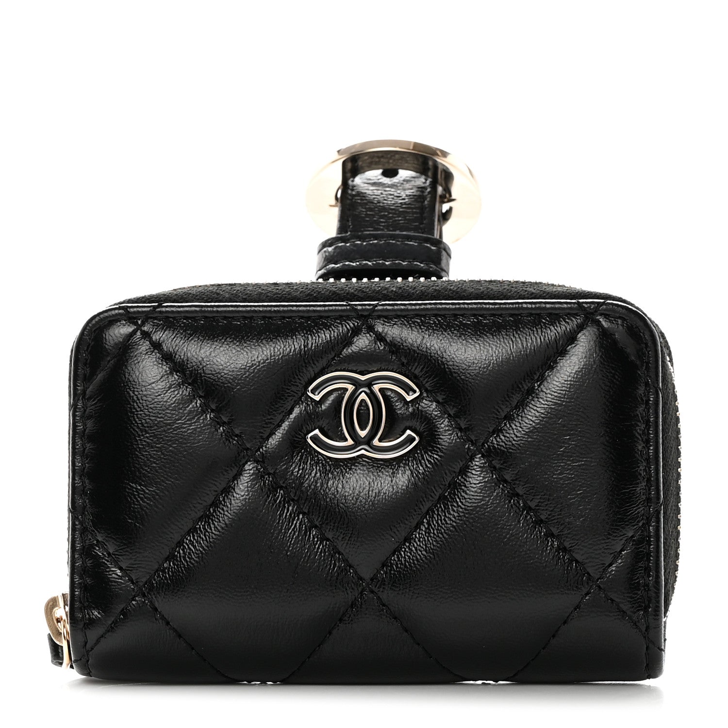 Chanel Shiny Lambskin Coin Purse Bracelet Black 1 of 9