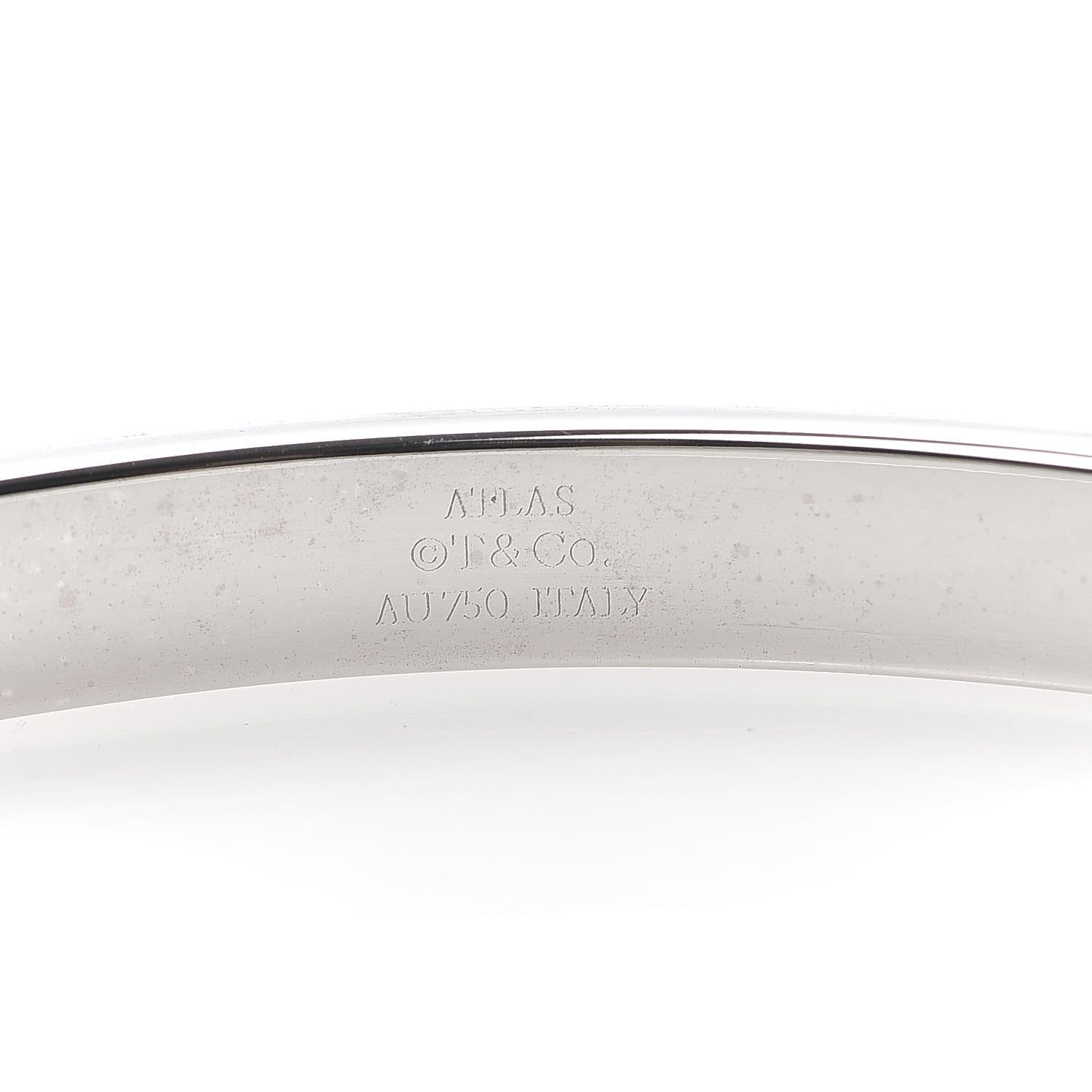 Tiffany 18K White Gold Diamond Atlas Closed Hinged Bangle Bracelet 4 of 6