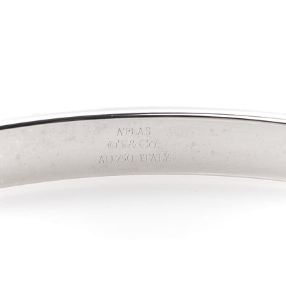 Tiffany 18K White Gold Diamond Atlas Closed Hinged Bangle Bracelet 4 of 6