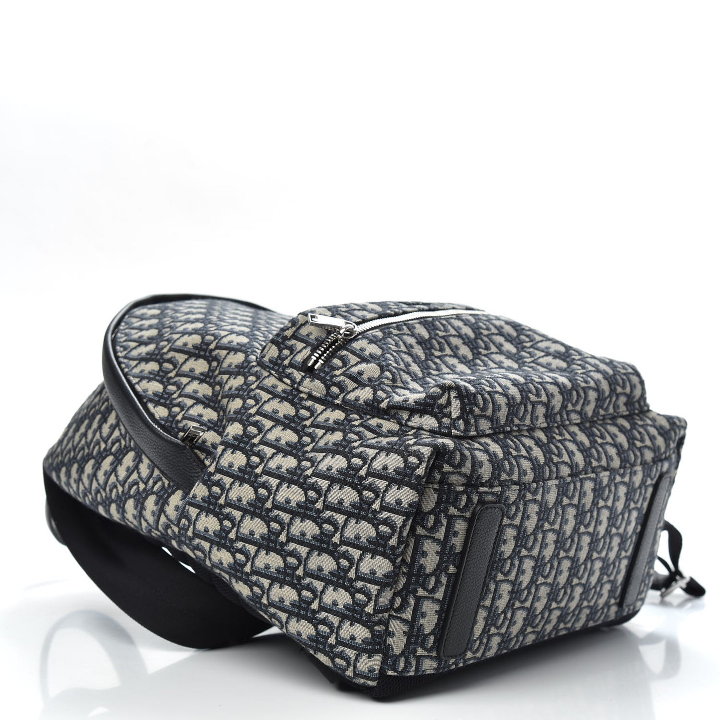 Oblique Calfskin Rider Backpack Beige Black