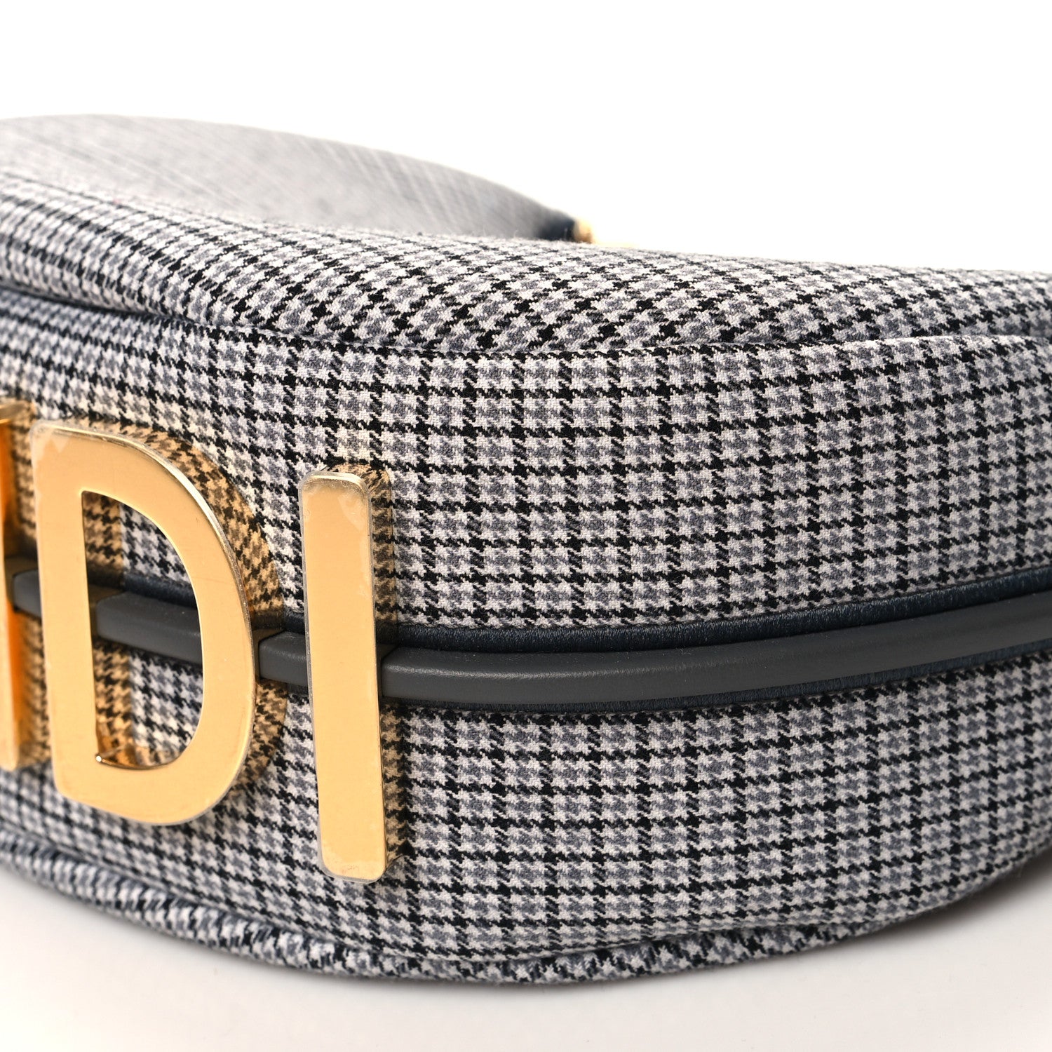 Fendi Wool Vitello Grace Small Houndstooth Small Fendigraphy Hobo Bag Grigio Anthracite 10 of 10