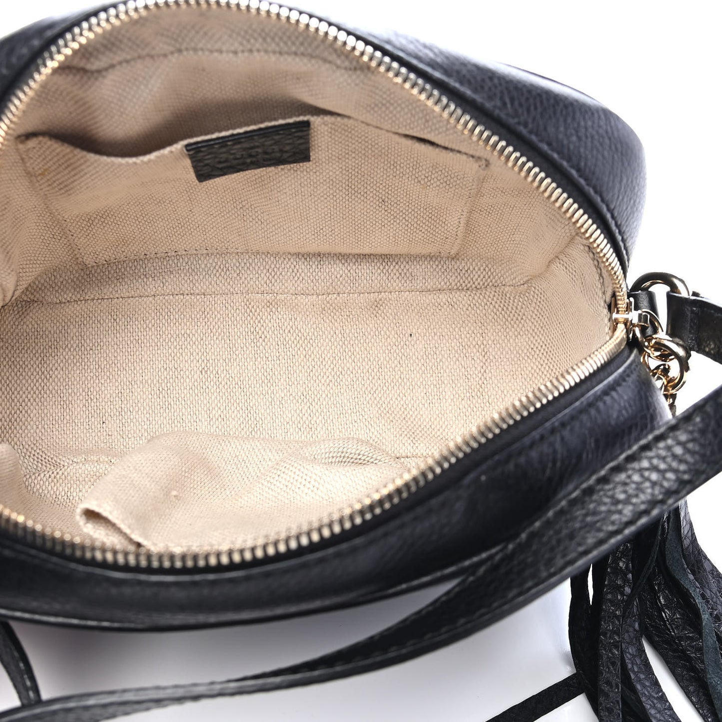 Pebbled Calfskin Small Soho Disco Bag Black