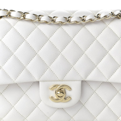 Chanel Caviar Quilted Medium Double Flap White 10 of 11