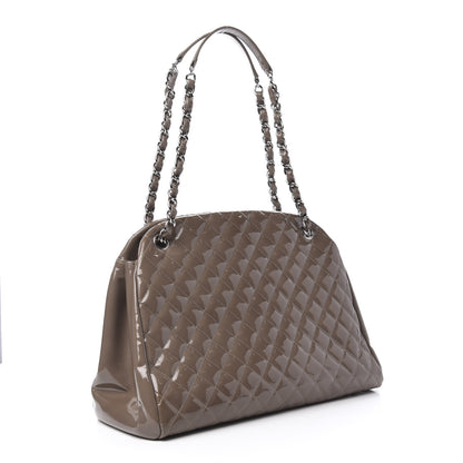 Chanel Patent Quilted Large Just Mademoiselle Bowling Bag Gris Fonce 3 of 11