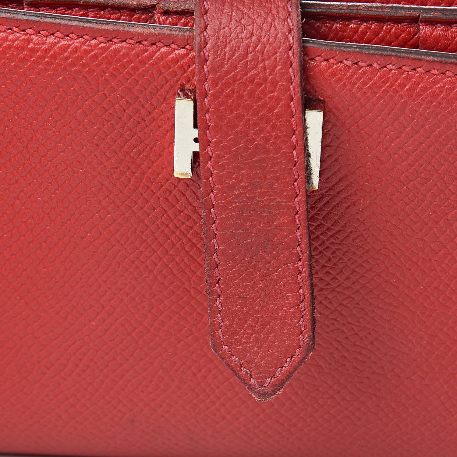 Hermes Epsom Bearn Gusset Wallet Rouge Casaque 10 of 18