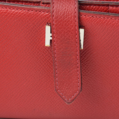 Hermes Epsom Bearn Gusset Wallet Rouge Casaque 10 of 18