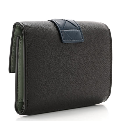 Bottega Veneta Lambskin Calfskin Tag Tri-Fold Zip Wallet Fondant Deep Blue 3 of 8
