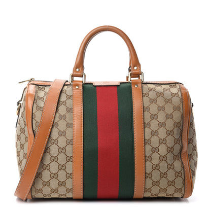 Gucci Monogram Vintage Web Medium Boston Tobacco 1 of 13