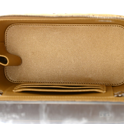 Chanel Metallic Caviar Quilted Top Handle Slim Vanity Case With Chain Gold 4 of 10