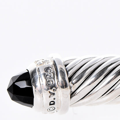 David Yurman Sterling Silver Diamond Black Onyx 5mm Cable Classics Bracelet 4 of 5