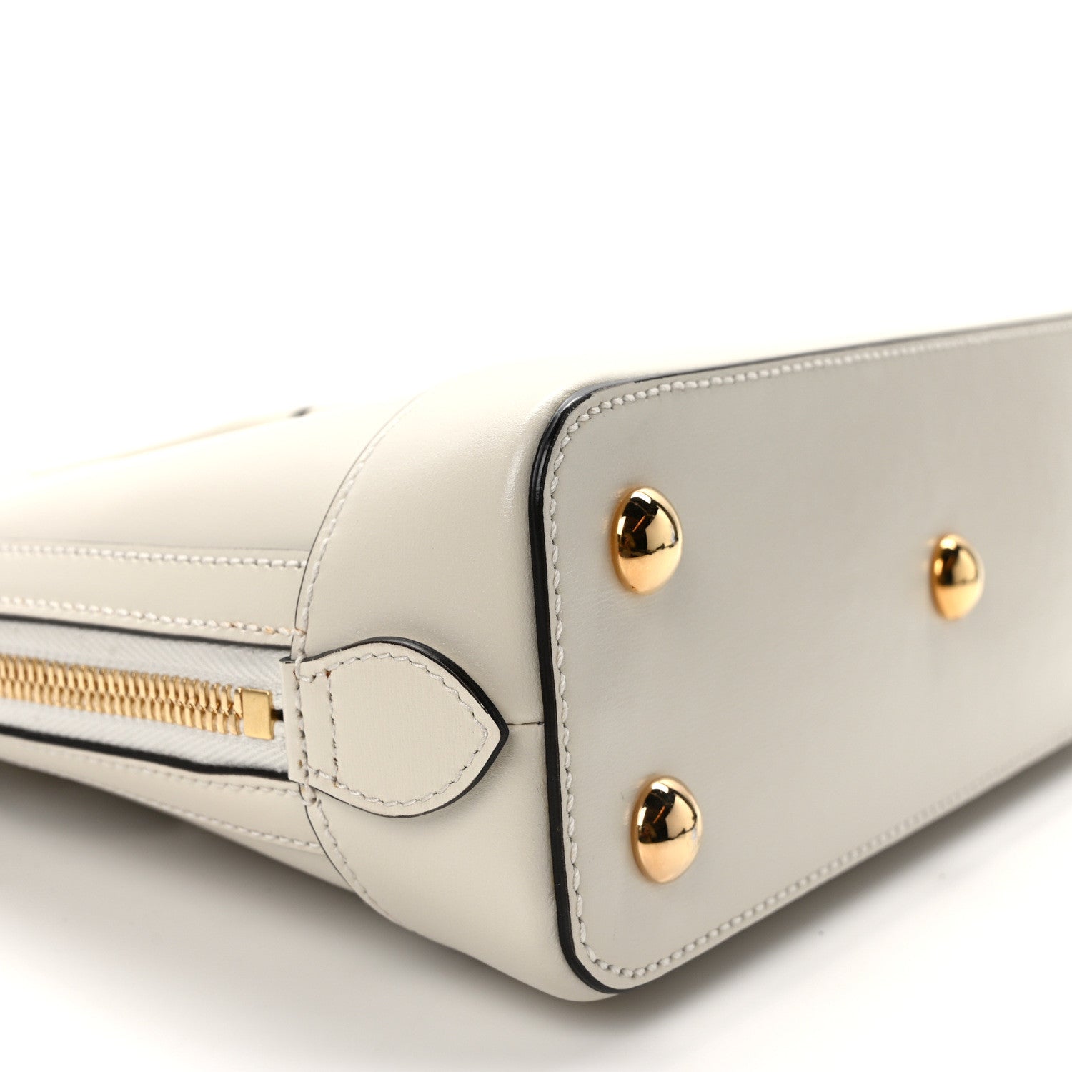 Gucci Boarded Plutone Calfskin Small Horsebit 1955 Top Handle Bag Mystic White 9 of 12