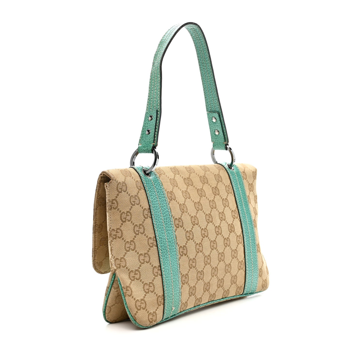 Monogram Satchel Bag Turquoise