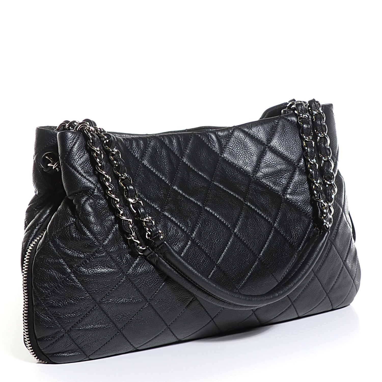 Chanel Caviar Quilted Expandable Zip Shoulder Bag Black 3 of 6