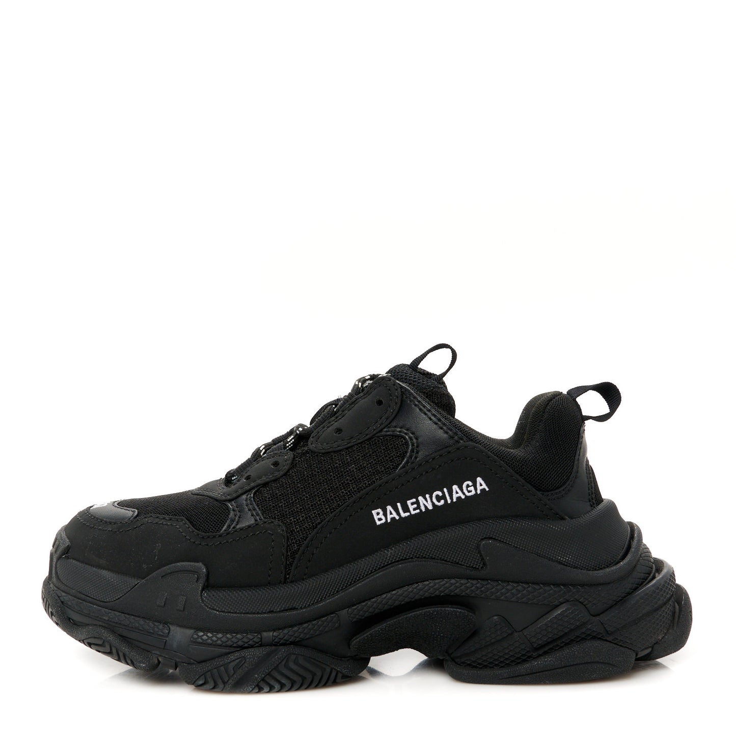 Fabric Mesh Womens Triple S Sneakers 37 Black