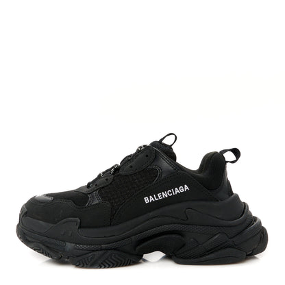 Balenciaga Fabric Mesh Womens Triple S Sneakers 37 Black 1 of 9