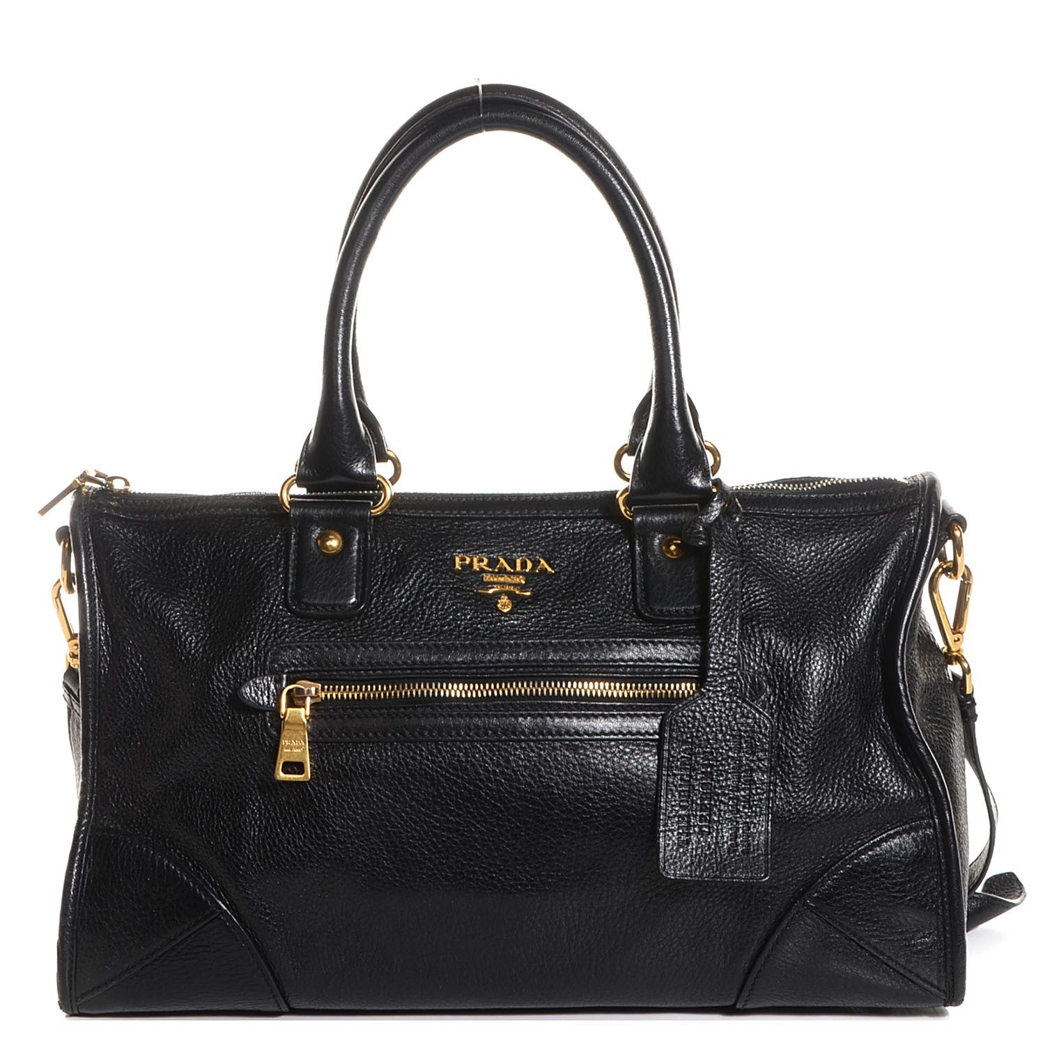 Prada Cervo Antik Shopping Satchel Black 1 of 11