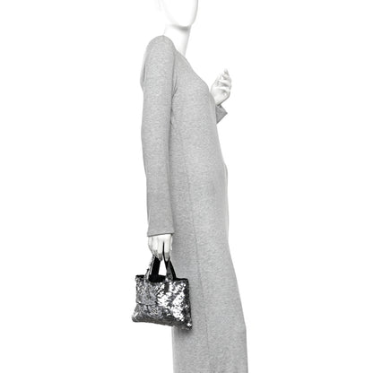 Chanel Satin Sequin Mini Tote Blue 2 of 10