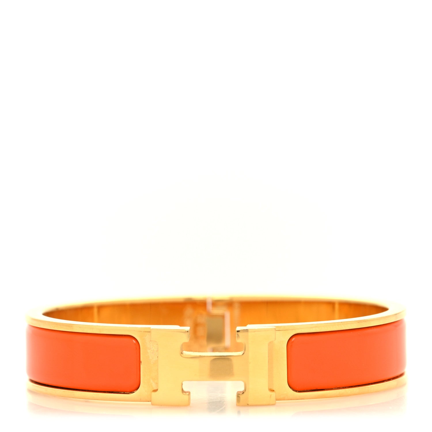 Hermes Enamel Narrow Clic Clac H Bracelet PM Orange 1 of 5