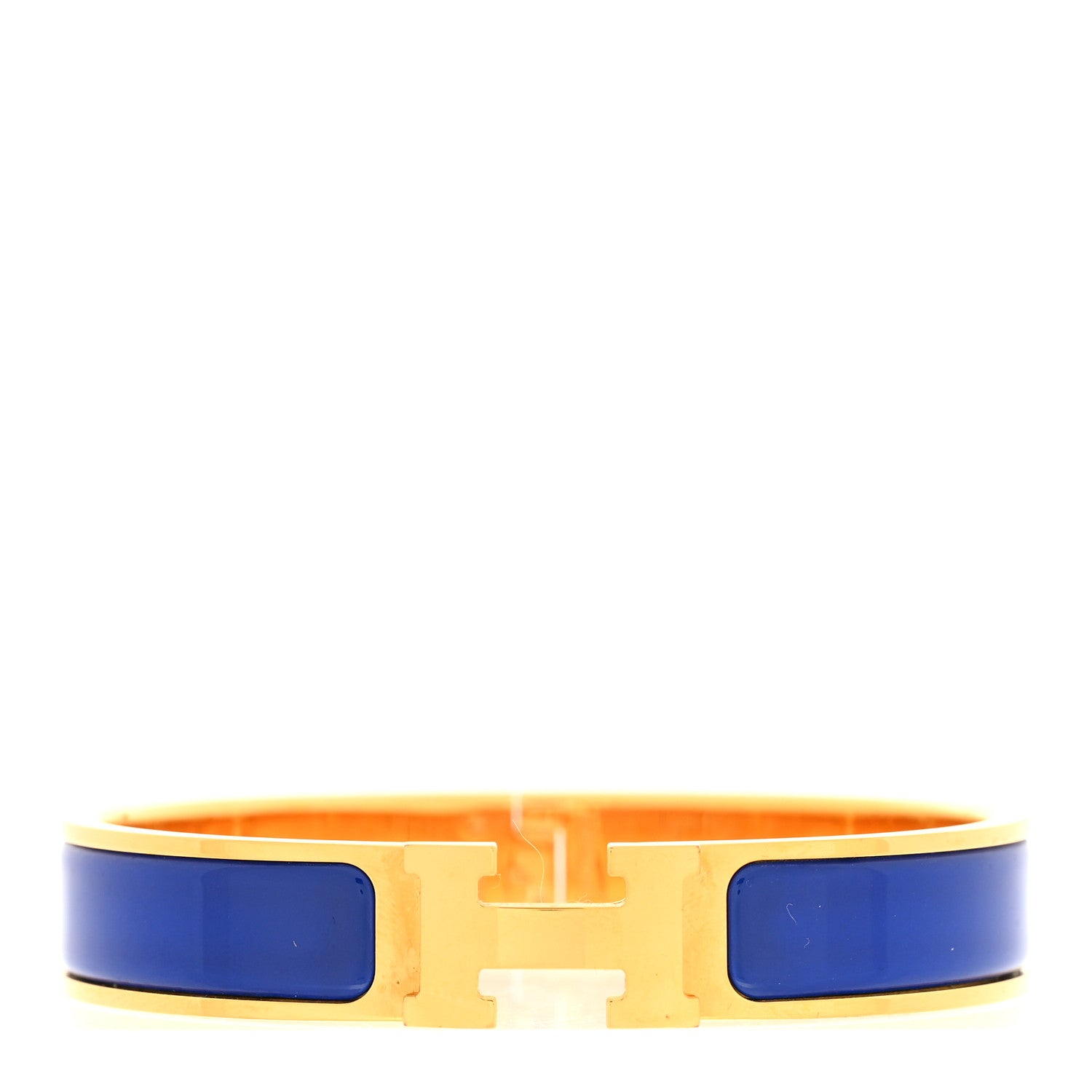 Hermes Narrow Enamel Clic Clac H Bracelet PM Bleu Royal 1 of 5