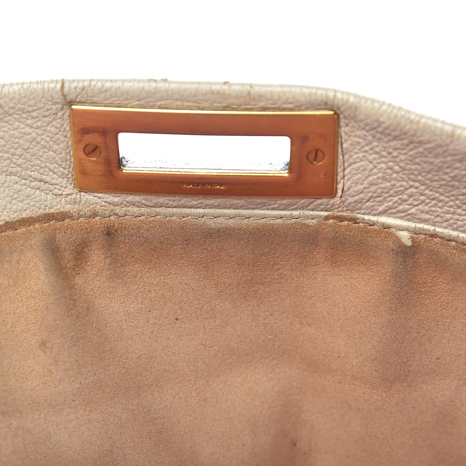 Fendi Goatskin Stingray Large Peekaboo Iconic Satchel White Pink 10 of 35