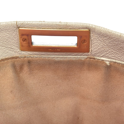 Fendi Goatskin Stingray Large Peekaboo Iconic Satchel White Pink 10 of 35