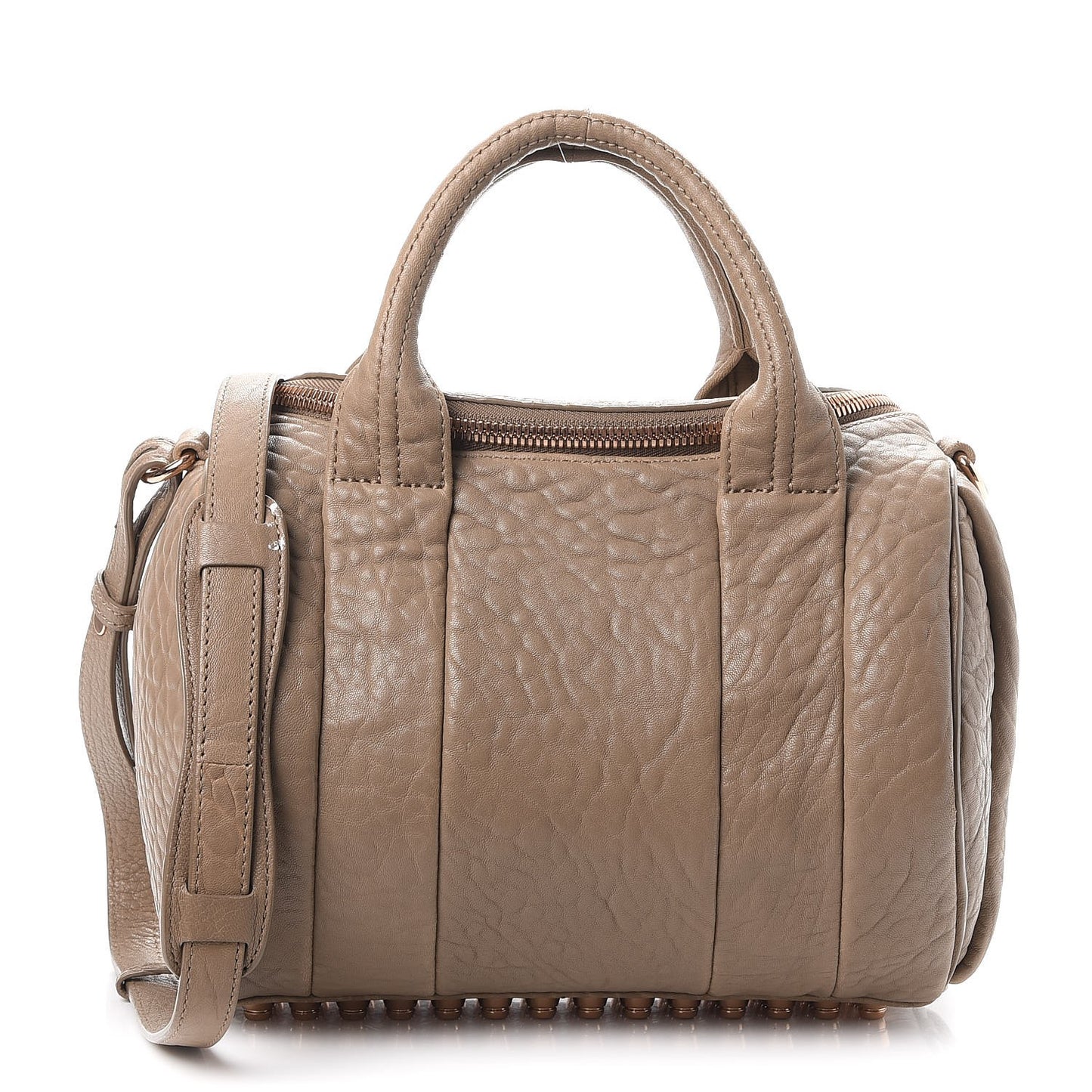 Pebbled Lambskin Rockie Latte Rose Gold Hardware