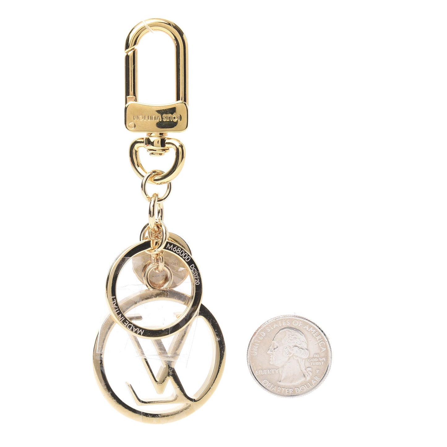LV Circle Bag Charm Key Holder Gold