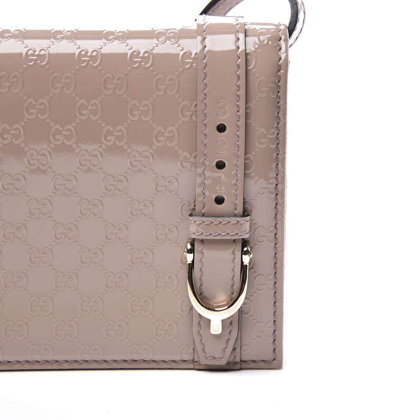 Patent Microguccissima Mini Nice Wallet Dark Cipria
