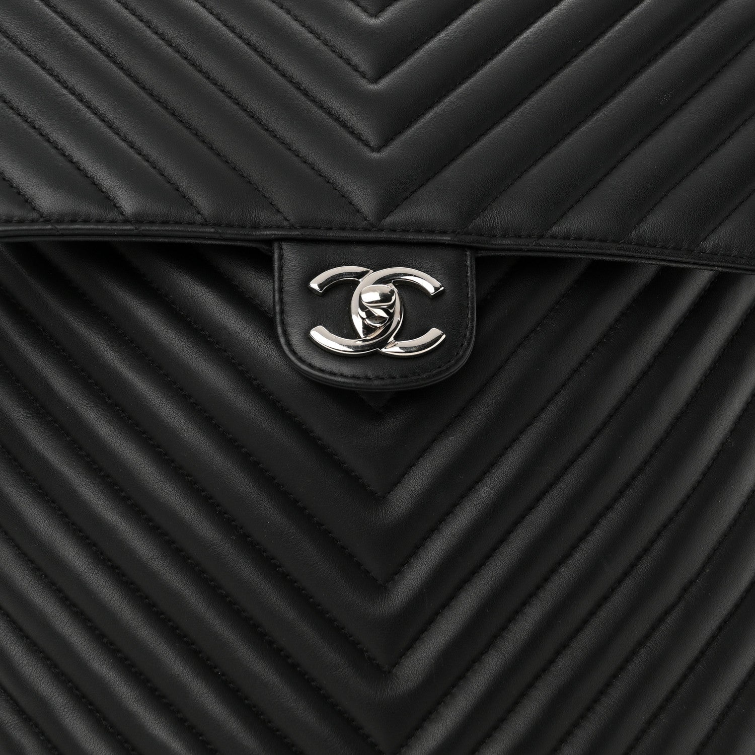 Chanel Calfskin Chevron Quilted Large Urban Spirit Backpack Black 8 of 13