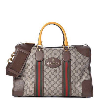 Gucci Soft GG Supreme Monogram Web Medium Duffle Bag Beige New Acero Crop 1 of 10