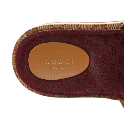 Gucci Canvas GG Monogram Angelina Platform Slide Sandals 37 Beige Ruggine 7 of 8