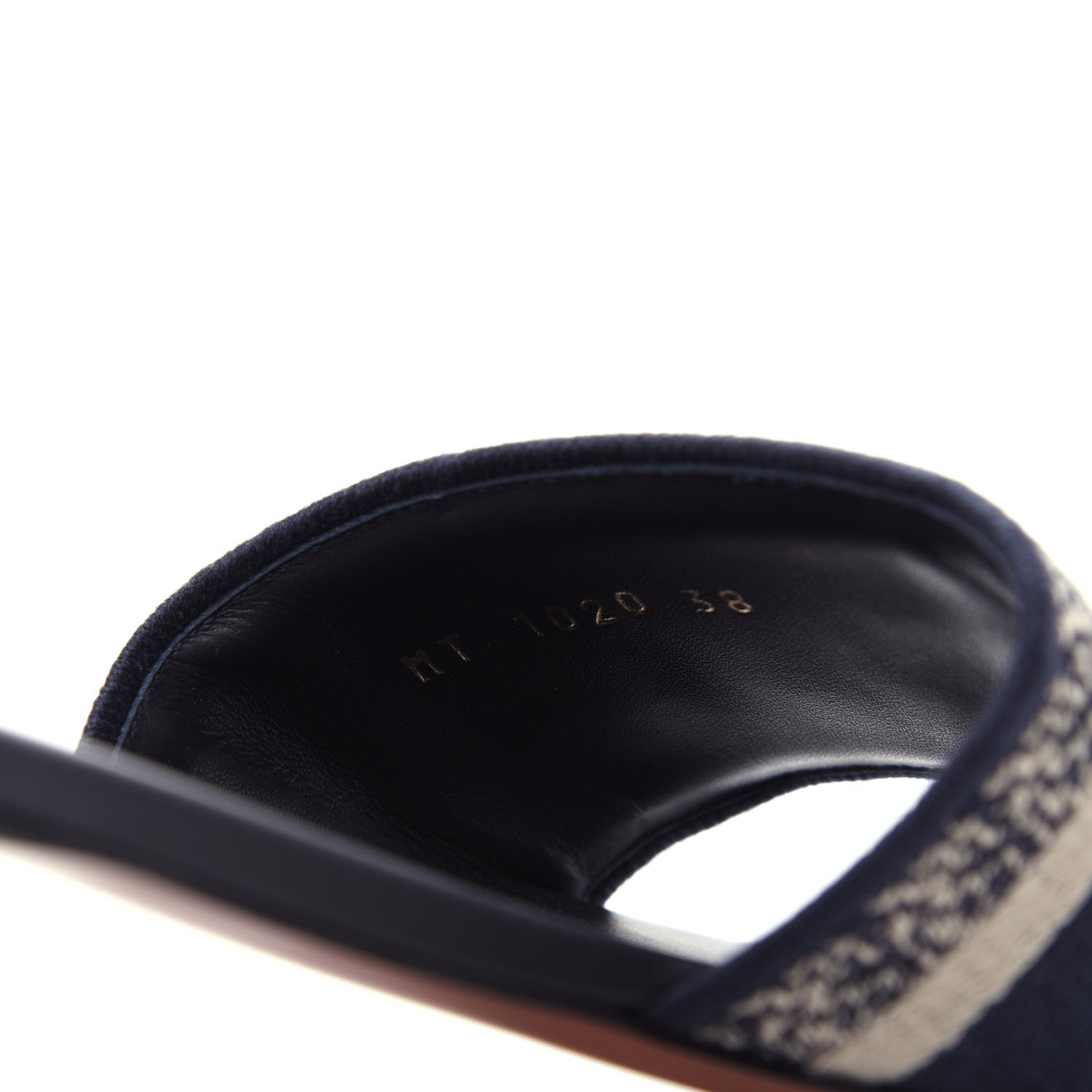 Christian Dior Canvas Embroidered Dway Mules Slide Sandals 38 Deep Blue 10 of 10