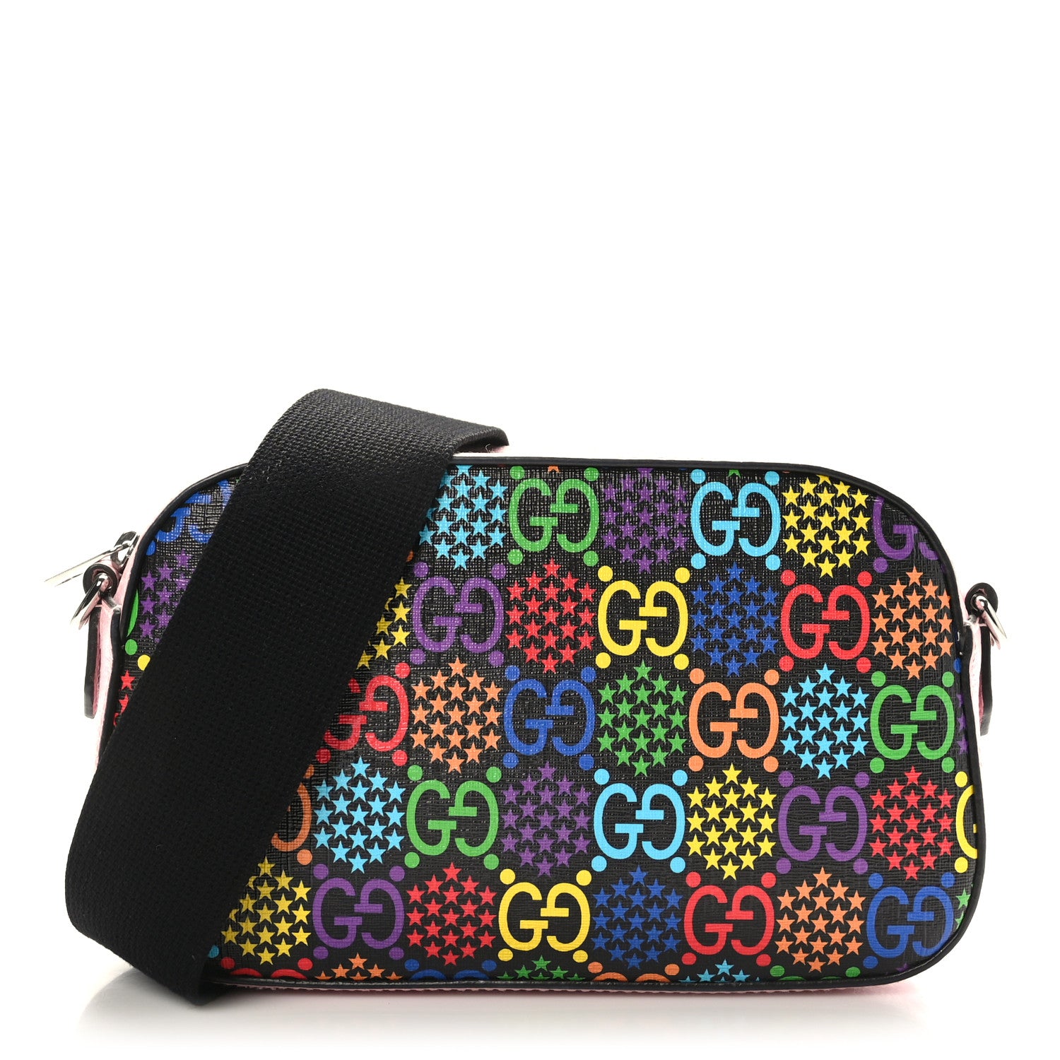 Gucci GG Supreme Monogram Psychedelic Shoulder Bag Black Multicolor Sugar Pink 1 of 10