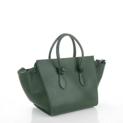 Celine Crisped Calfskin Small Tie Knot Tote Dark Green 3 of 9