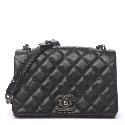 Chanel Goatskin Quilted Medium City Rock Flap Black 1 of 10