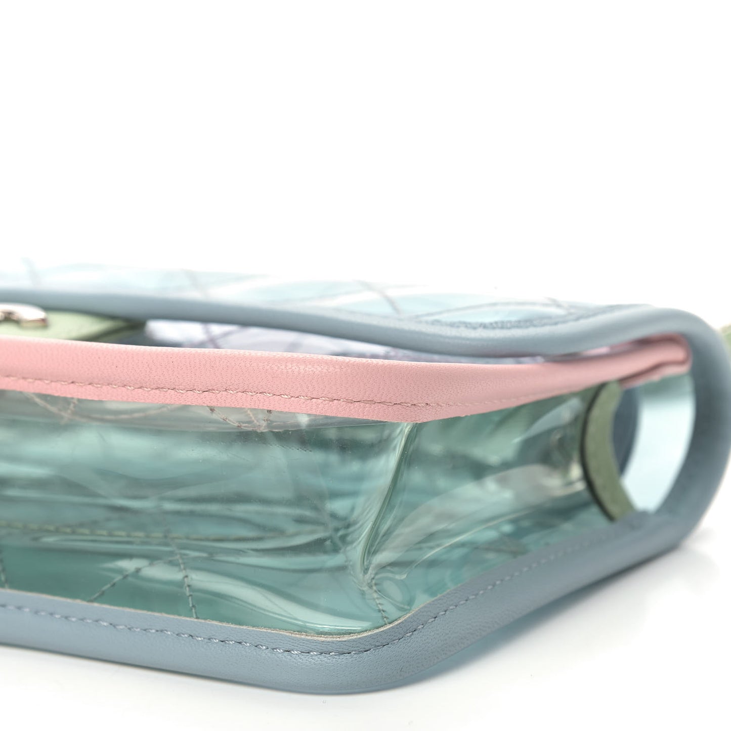 Lambskin PVC Quilted Mini Coco Splash Flap Blue Green