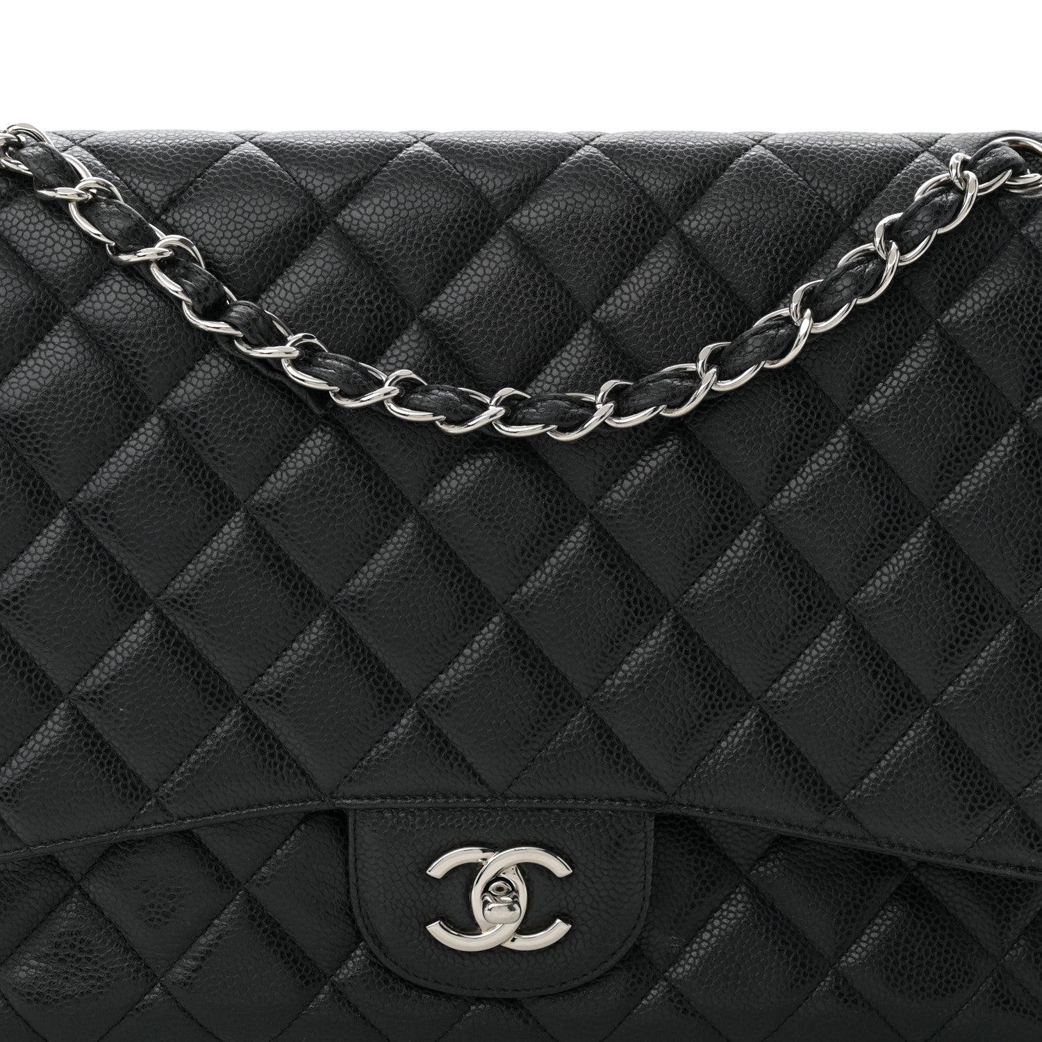 Chanel Caviar Quilted Maxi Single Flap Black 8 of 11