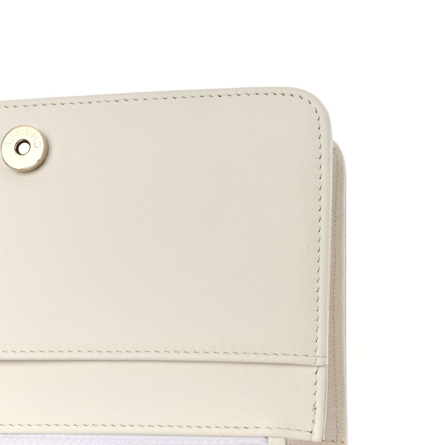 Chanel Caviar Quilted Boy Wallet On Chain WOC White 13 of 13