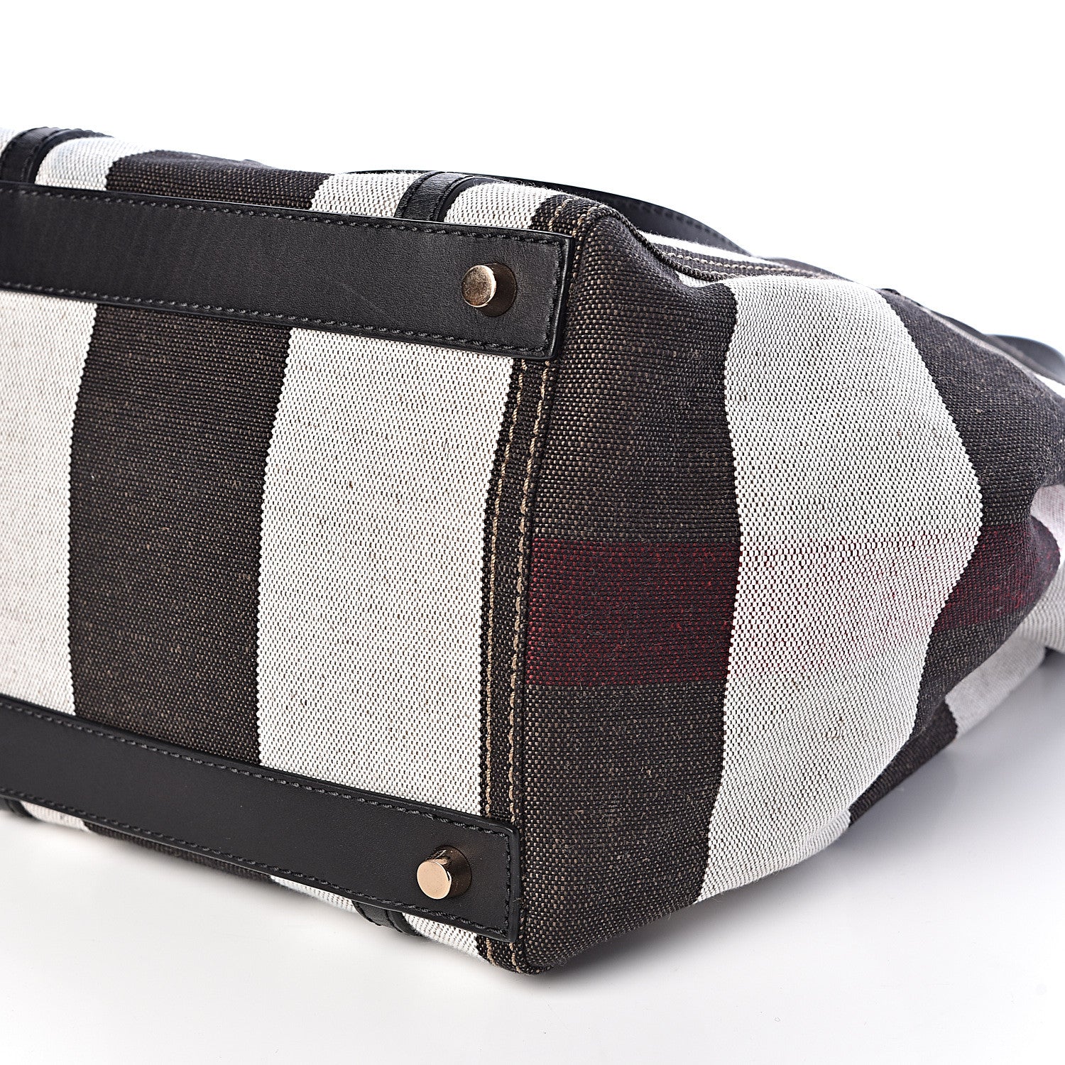 Burberry Canvas Mega Check Medium Padstow Tote Black 10 of 11