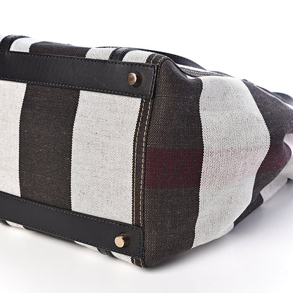 Burberry Canvas Mega Check Medium Padstow Tote Black 10 of 11