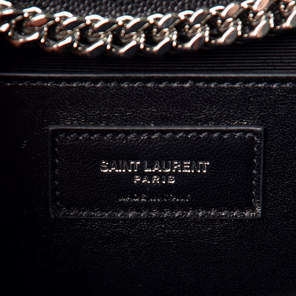 Saint Laurent Grain De Poudre Large Classic Monogram Kate Satchel Black 8 of 9