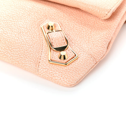 Balenciaga Chevre Gold Metallic Edge Hardware Envelope Clutch Rose Corail 9 of 9