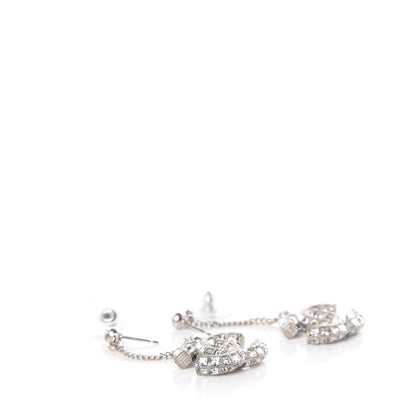 Chanel Baguette Crystal CC Drop Earrings Silver 3 of 6
