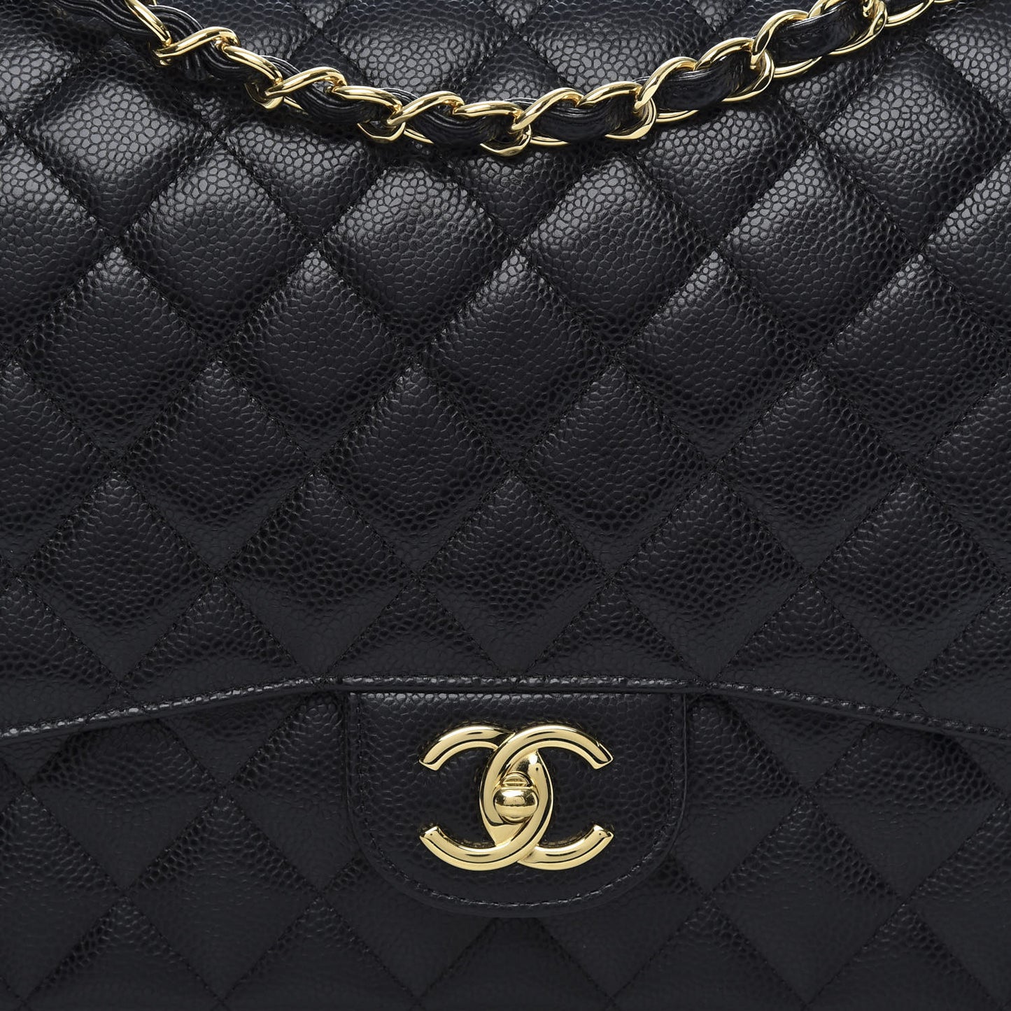 Caviar Quilted Maxi Double Flap Black