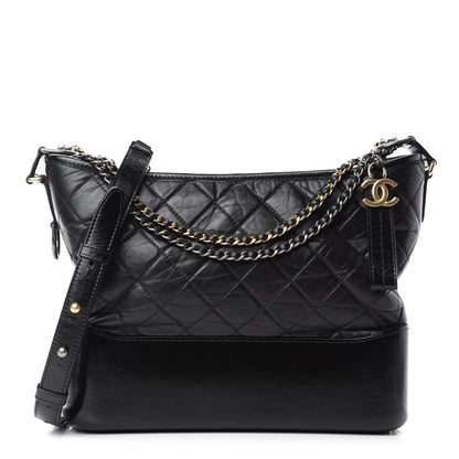 Chanel Aged Calfskin Quilted Medium Gabrielle Hobo Black 1 of 10