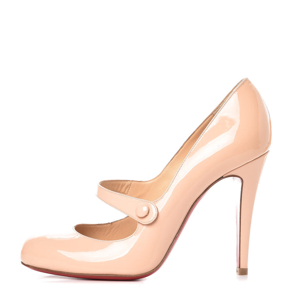 Christian Louboutin Patent Charleen 100 Pumps 37.5 Poudre 385506