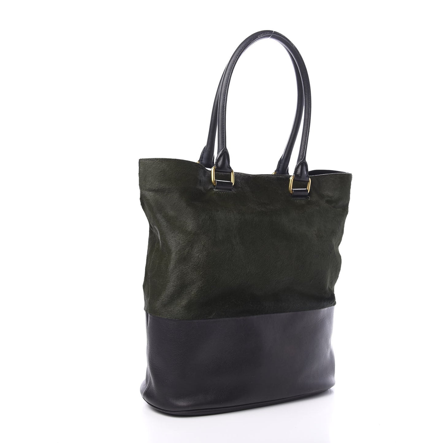 Pony Hair Racer Stripe Tote Green