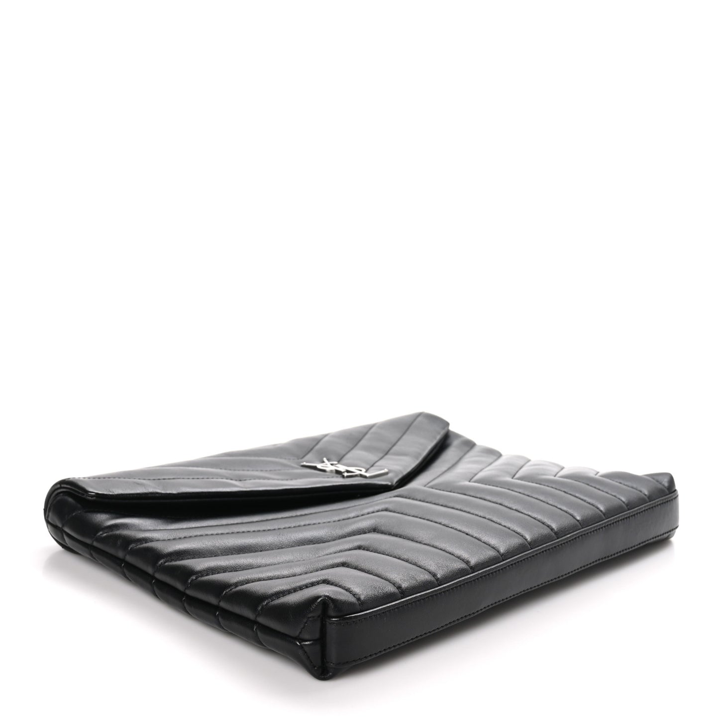 Calfskin Y Quilted Monogram Loulou Document Holder Black