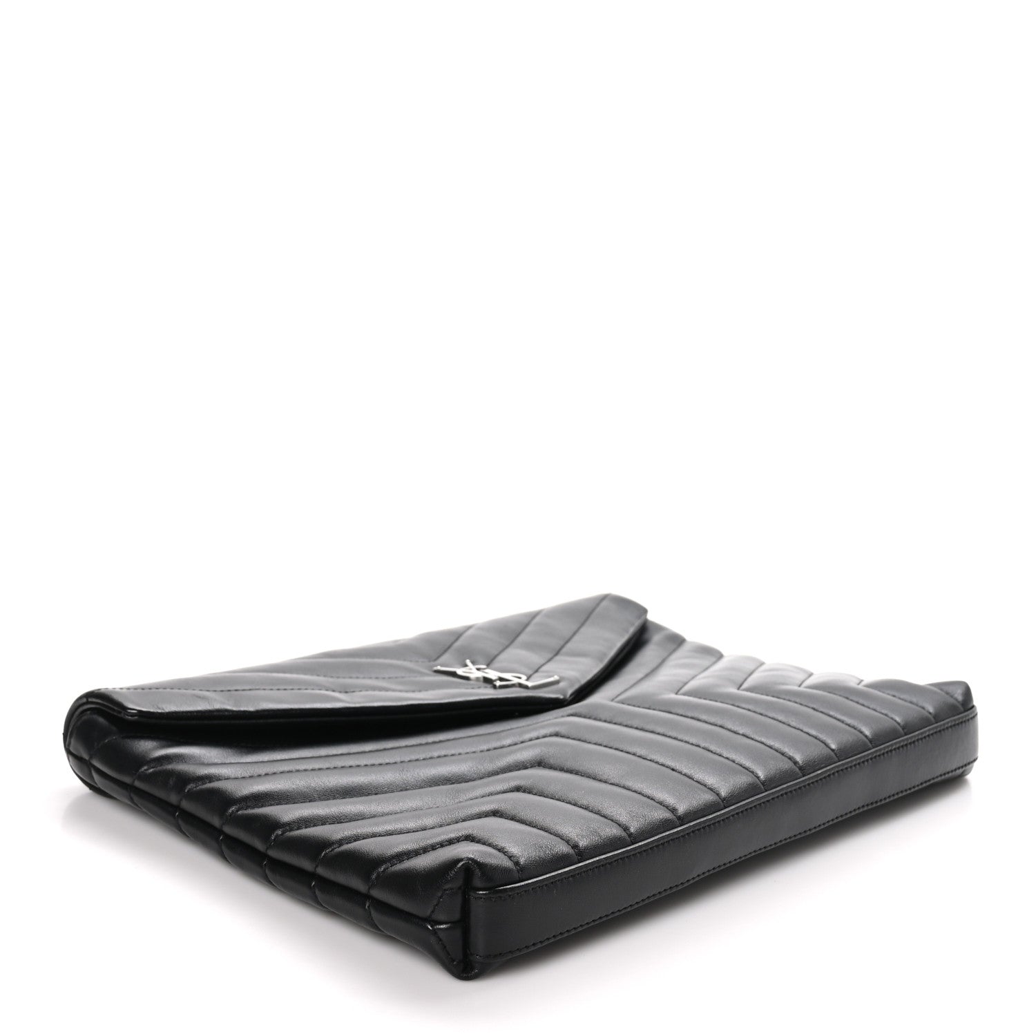 Saint Laurent Calfskin Y Quilted Monogram Loulou Document Holder Black 4 of 10